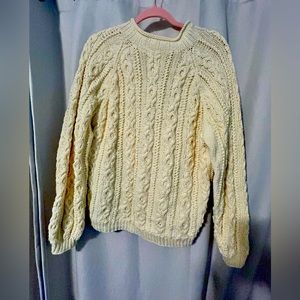 Hand Knit Pale Yellow Sweater